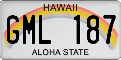 HI license plate GML187