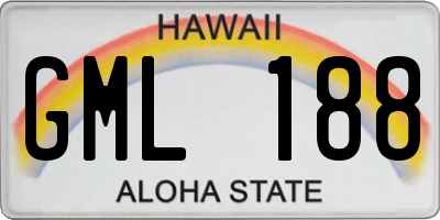 HI license plate GML188