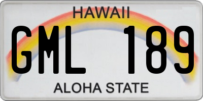 HI license plate GML189