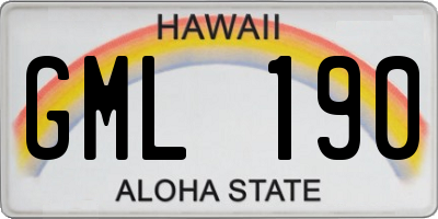 HI license plate GML190