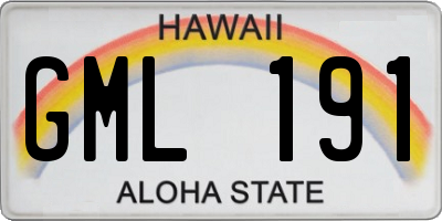 HI license plate GML191