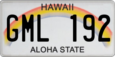 HI license plate GML192