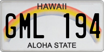 HI license plate GML194