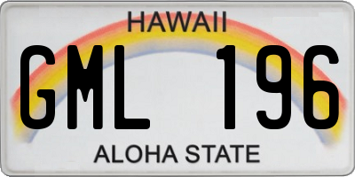 HI license plate GML196