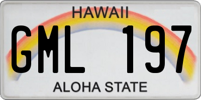 HI license plate GML197