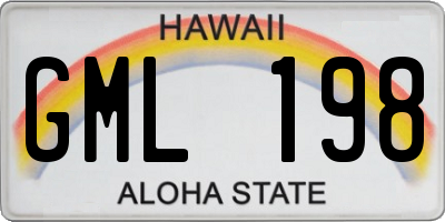 HI license plate GML198