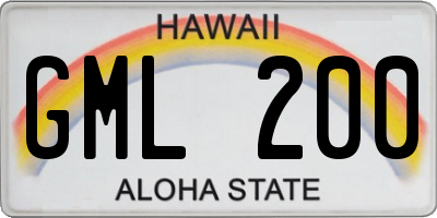 HI license plate GML200