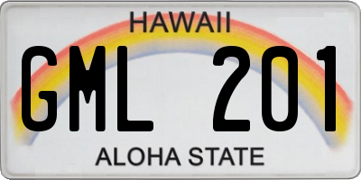 HI license plate GML201