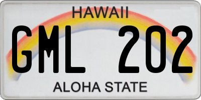 HI license plate GML202