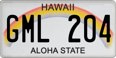 HI license plate GML204