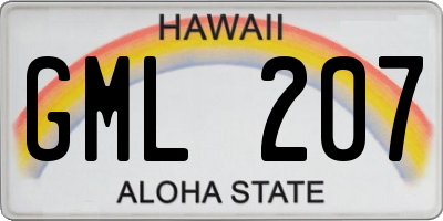 HI license plate GML207