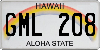 HI license plate GML208