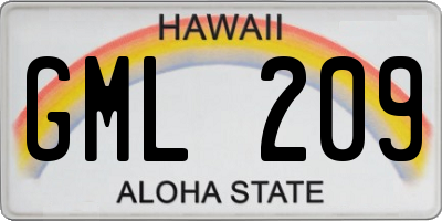 HI license plate GML209