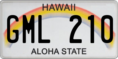 HI license plate GML210