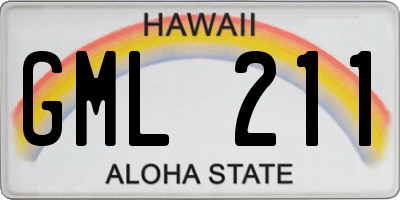 HI license plate GML211