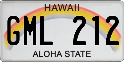 HI license plate GML212