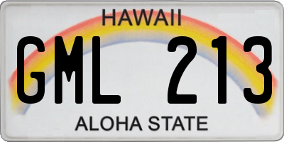HI license plate GML213