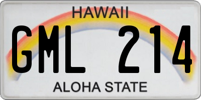 HI license plate GML214