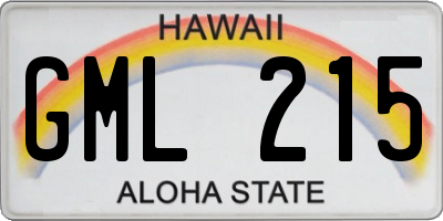 HI license plate GML215