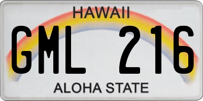 HI license plate GML216