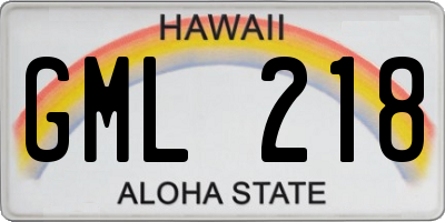 HI license plate GML218