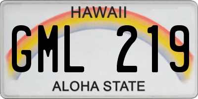 HI license plate GML219