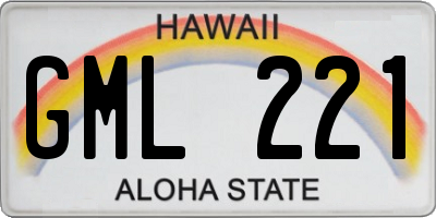 HI license plate GML221