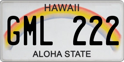 HI license plate GML222