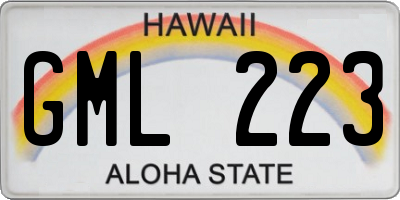 HI license plate GML223