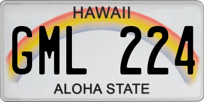 HI license plate GML224
