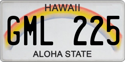 HI license plate GML225