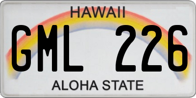HI license plate GML226