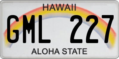 HI license plate GML227