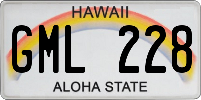 HI license plate GML228