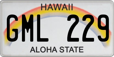 HI license plate GML229