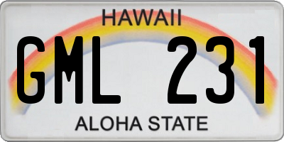 HI license plate GML231