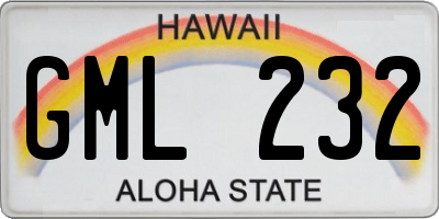 HI license plate GML232