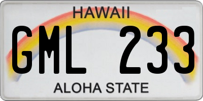 HI license plate GML233