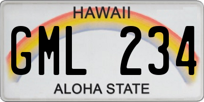 HI license plate GML234