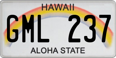 HI license plate GML237