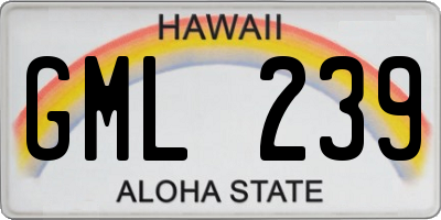 HI license plate GML239
