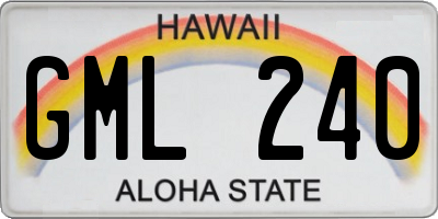 HI license plate GML240