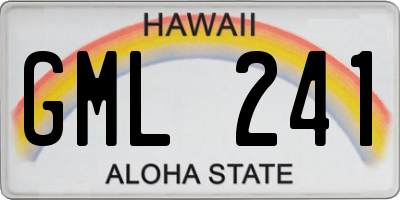HI license plate GML241