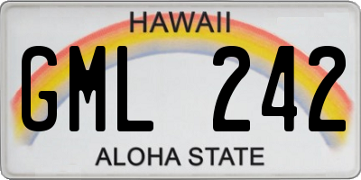 HI license plate GML242