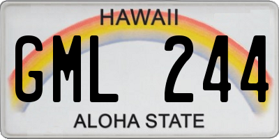 HI license plate GML244