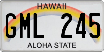 HI license plate GML245