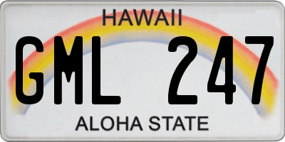HI license plate GML247