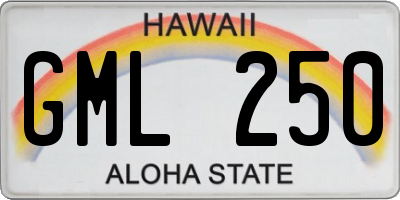 HI license plate GML250