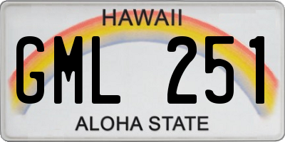 HI license plate GML251