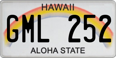 HI license plate GML252